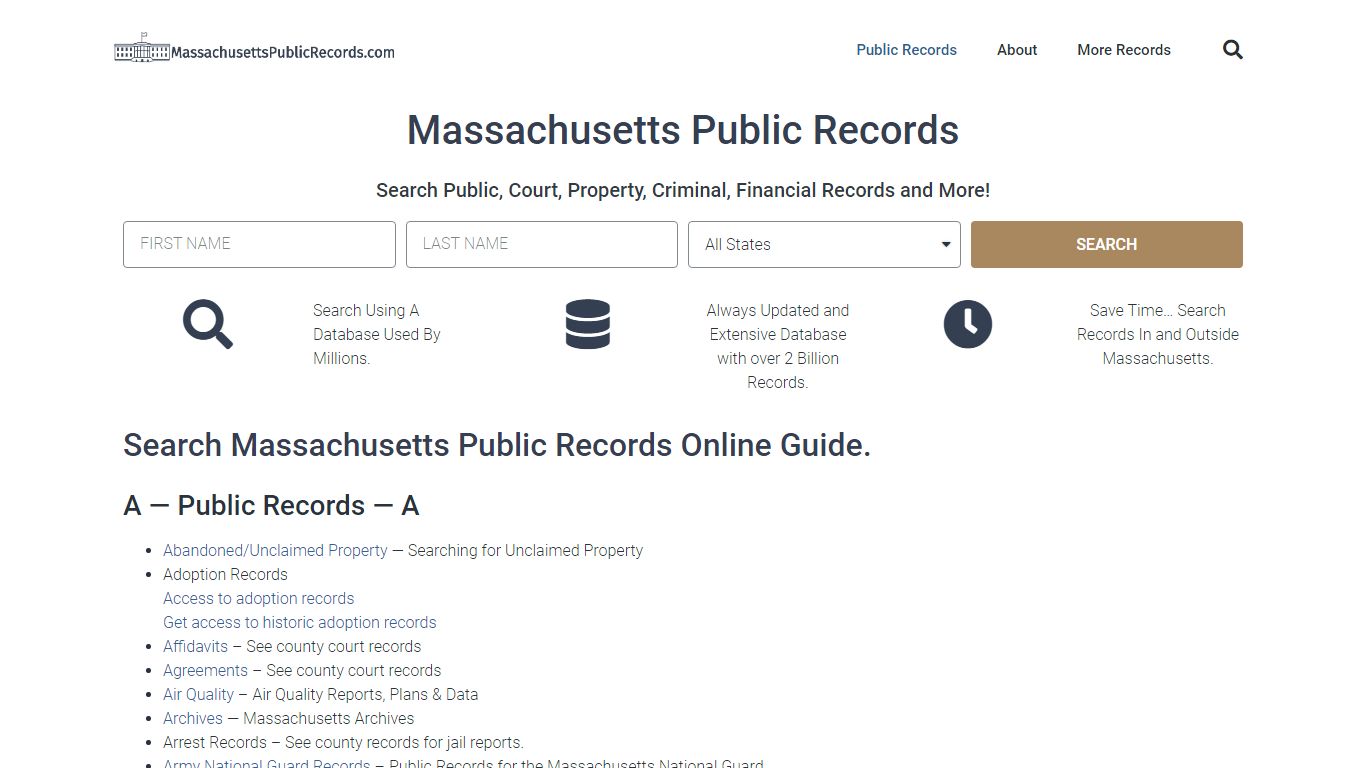 Search Massachusetts Public Records Online Guide.